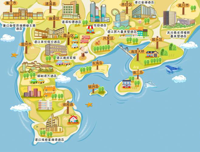 海港手绘地图旅游的艺术指南